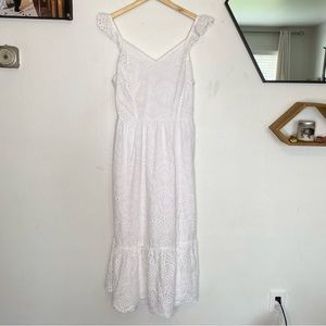 Sincerely Jules White Eyelet Cottagecore Maxi Dress
